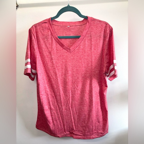 Set of 3: V-Neck Tee with White Sleeve Stripes - Picture 2 of 3